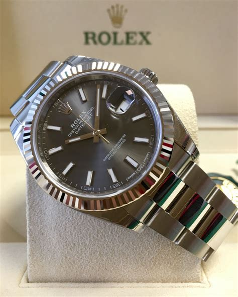 rolex datejust 41 dark rhodium steel|rolex datejust 41 retail price.